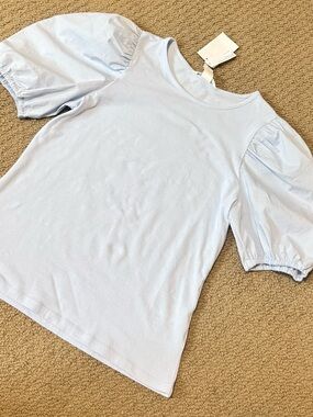 H&M Light Blue Puff Sleeve Tee